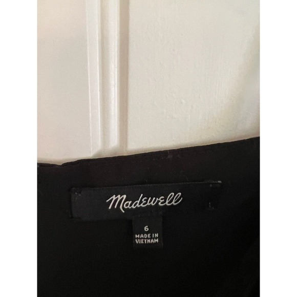 Madewell Thistle Cami Black Jumpsuit Wide Leg Smocked Size‎ 6 - Picture 6 of 8